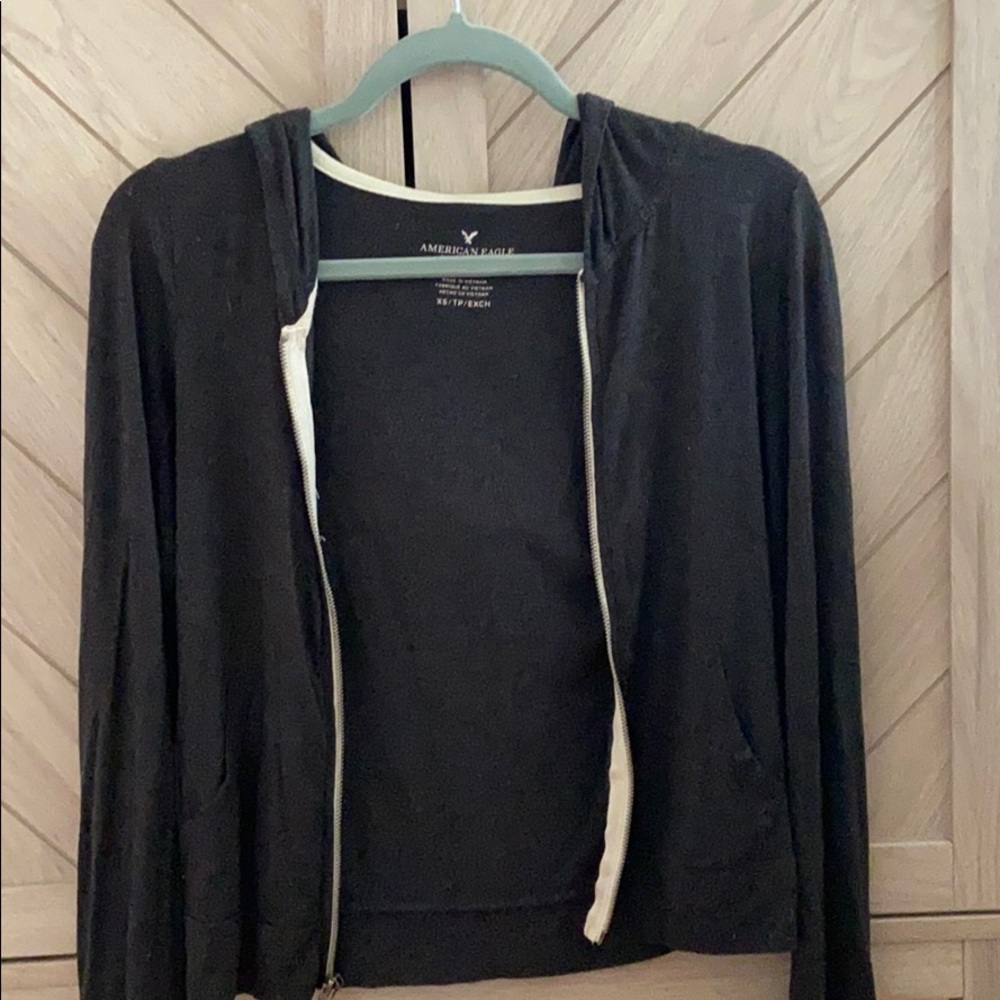 Long sleeve dark grey zip up